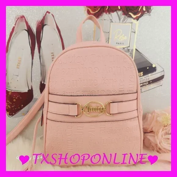 {Juicy Couture} Deboss Macroon Medallion Backpack Pink NWT
